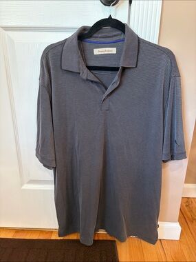Final sale-Tommy Bahama Men's Short Sleeve Polo - Gray